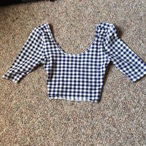 Forever 21 checker print crop top